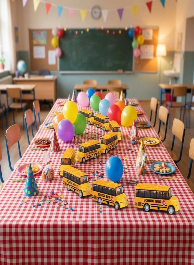 RoundFunny 12 Pcs Mini Yellow School Bus Toys for Toddlers Back to School 3.7 in Small Bus Toy for Preschool Kindergarten Kids Birthday Gift 3 4 5 Year Old and up Girls Boys - Image 3